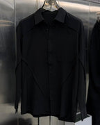 Zeroly - Men’s Sculpted Panel Architect Shirt in Stealth Black