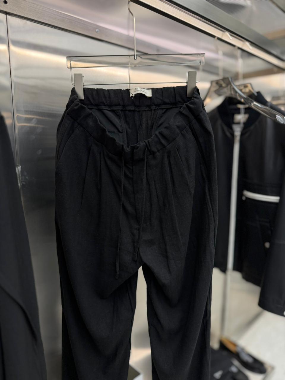 Antioch - Men’s Relaxed Fit Drawstring Trousers in Onyx Black