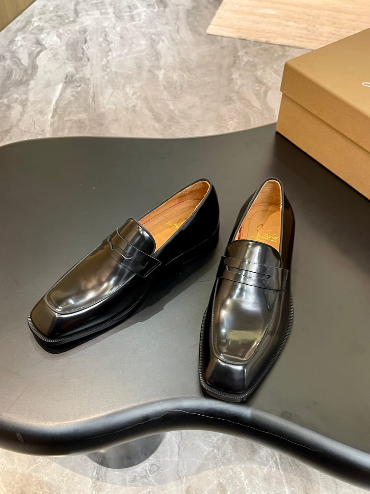 Christian Louboutin - Penny No Back Black Calf Leather Loafers