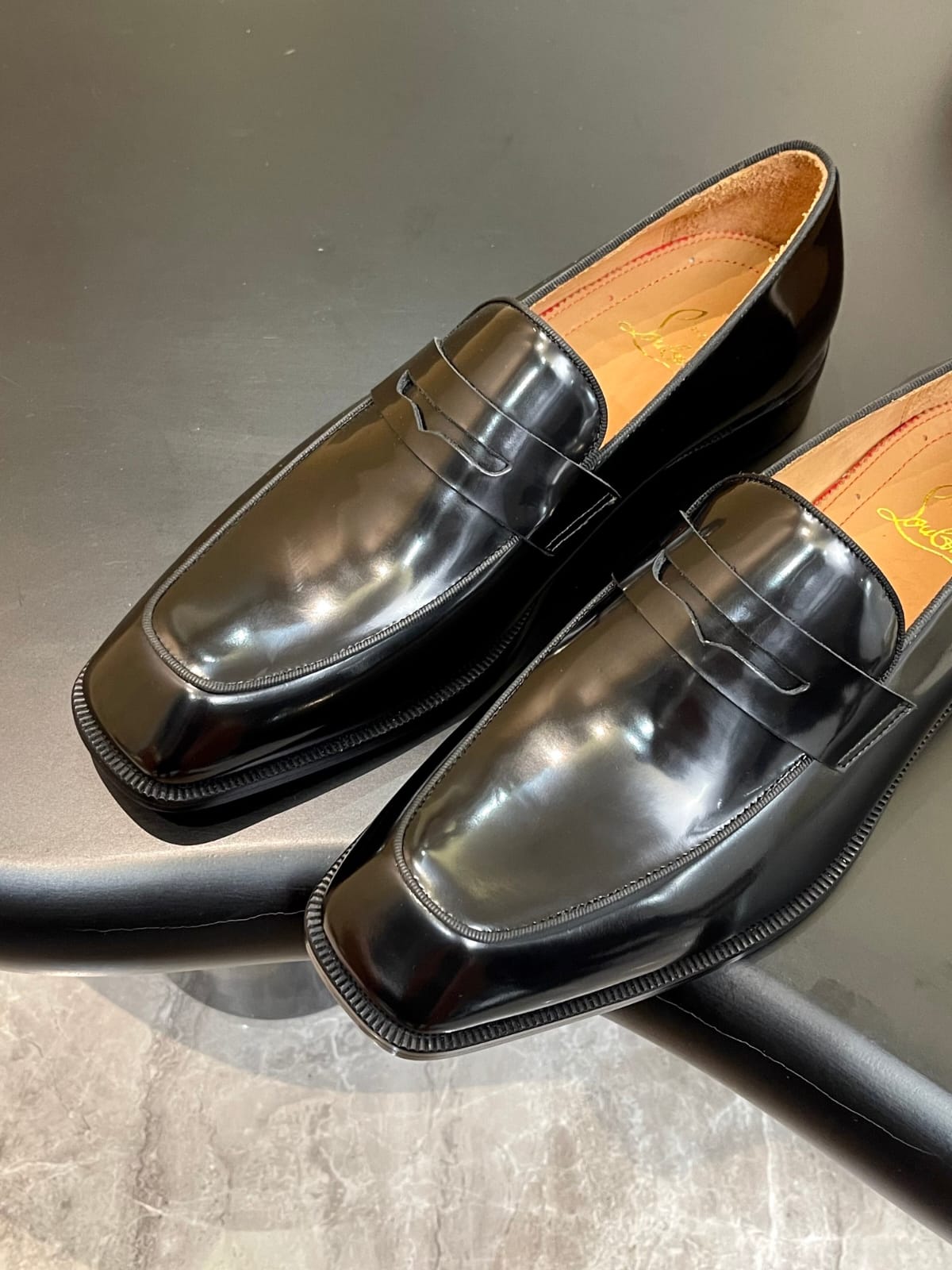 Christian Louboutin - Penny No Back Black Calf Leather Loafers
