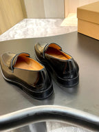 Christian Louboutin - Penny No Back Black Calf Leather Loafers