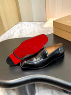 Christian Louboutin - Penny No Back Black Calf Leather Loafers