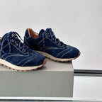 Brunello Cucinelli - Navy Suede Runner Sneakers - Contrast Stitching