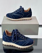 Brunello Cucinelli - Navy Suede Runner Sneakers - Contrast Stitching