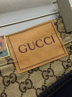 Gucci - Two-Tone GG Waistband Dark Denim Jeans - Tiger Appliqué