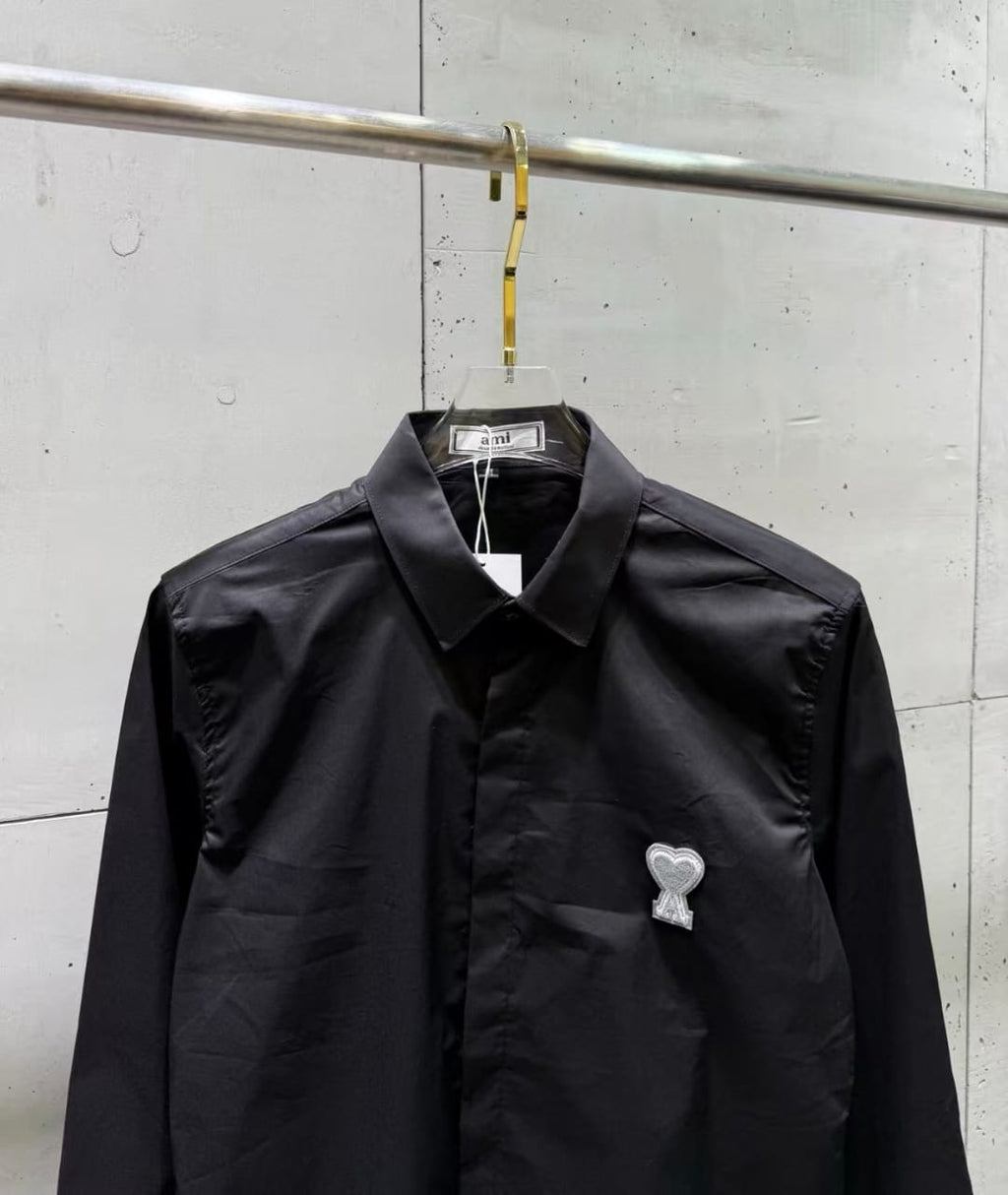 AMI Paris - Ami de Cœur Black Long Sleeve Shirt