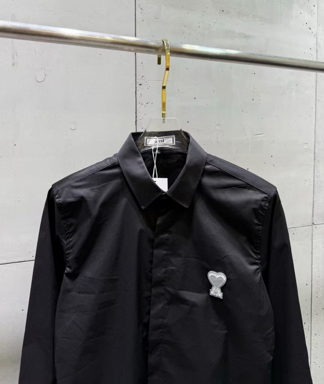 AMI Paris - Ami de Cœur Black Long Sleeve Shirt