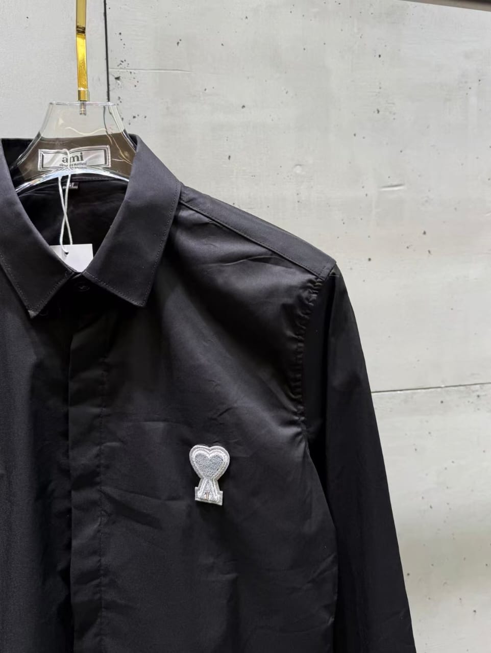 AMI Paris - Ami de Cœur Black Long Sleeve Shirt