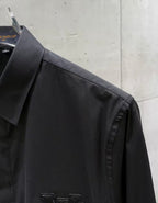 Louis Vuitton - Black Long-Sleeve Shirt w/ Textured Logo