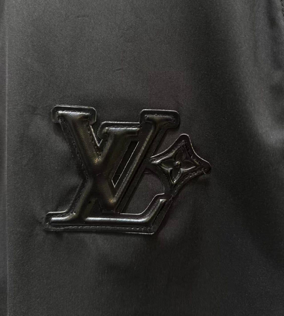 Louis Vuitton - Black Long-Sleeve Shirt w/ Textured Logo