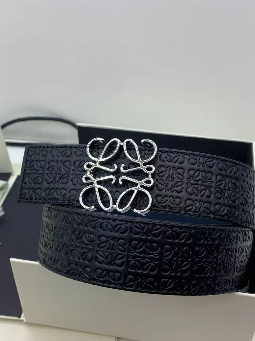 Loewe - Black Monogram Leather Belt