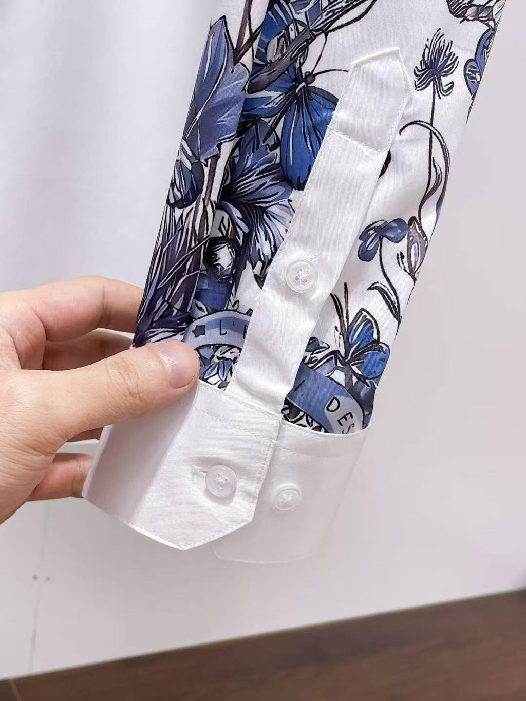 Valentino - Blue Floral & Butterfly Print White Shirt