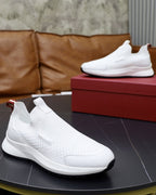 Bally - White Slip-On Knit Sneaker