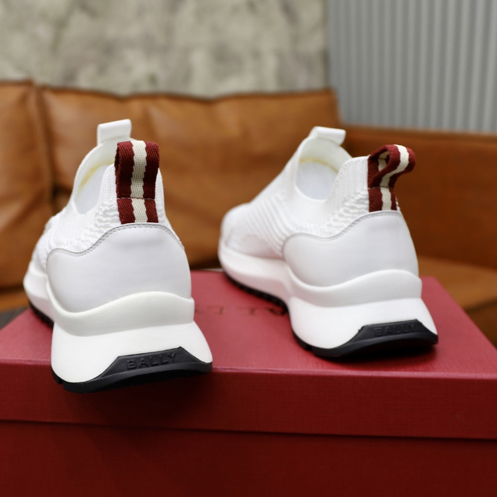 Bally - White Slip-On Knit Sneaker