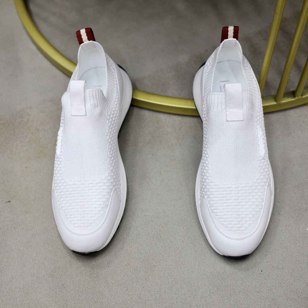 Bally - White Slip-On Knit Sneaker
