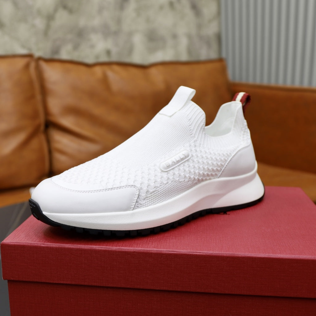 Bally - White Slip-On Knit Sneaker