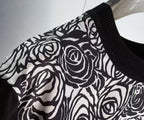 GIVENCHY - Monochrome Rose Print Contrast Panel T-Shirt
