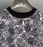 GIVENCHY - Monochrome Rose Print Contrast Panel T-Shirt
