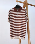LORO PIANA - Striped Silk and Cotton Knit Polo Shirt
