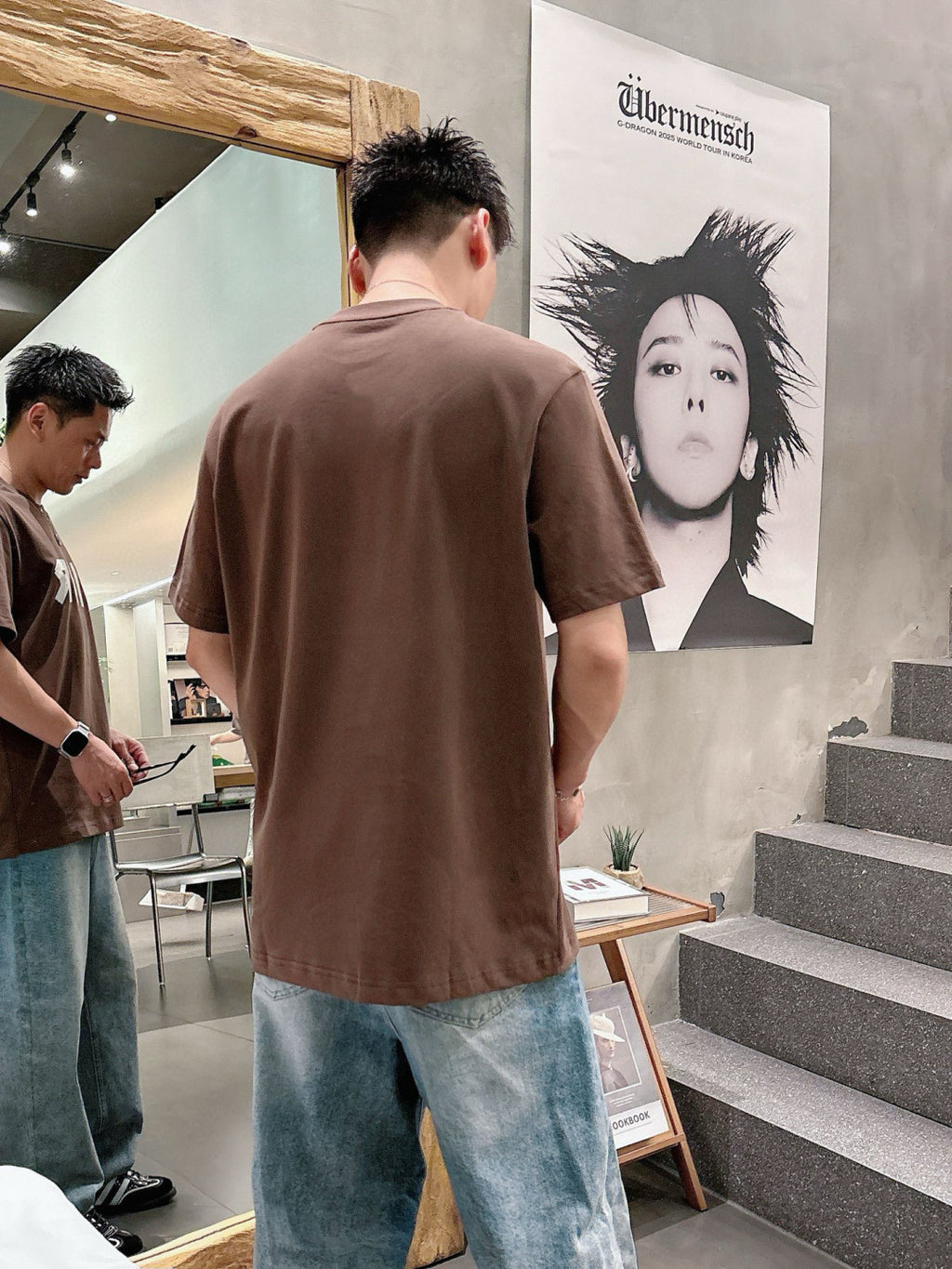 DIOR - Overlaid Logo Graphic T-Shirt in Coffee Brown