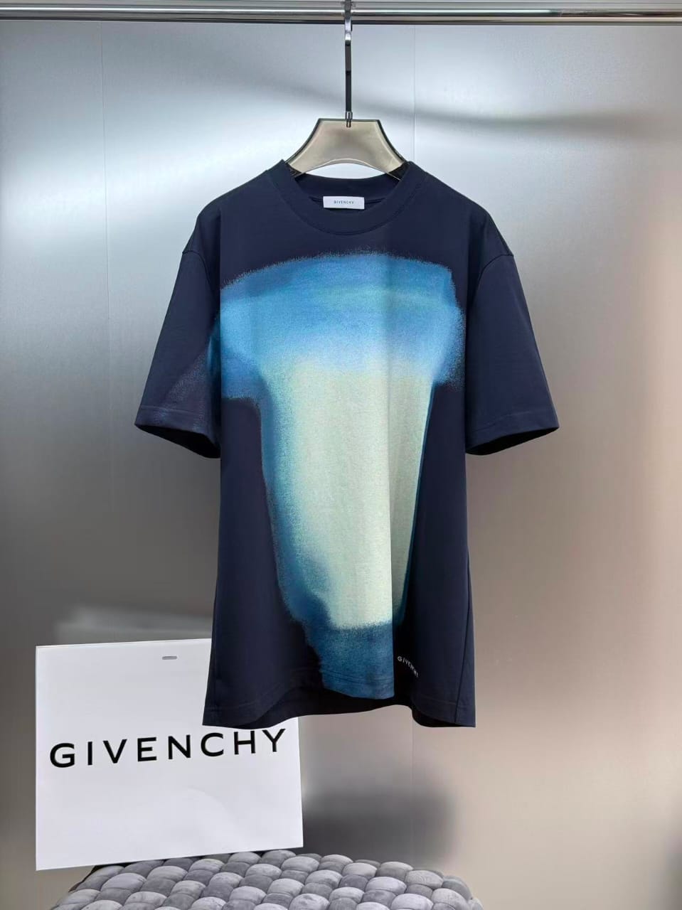 Givenchy - Blurred Graphic T-Shirt in Navy Blue