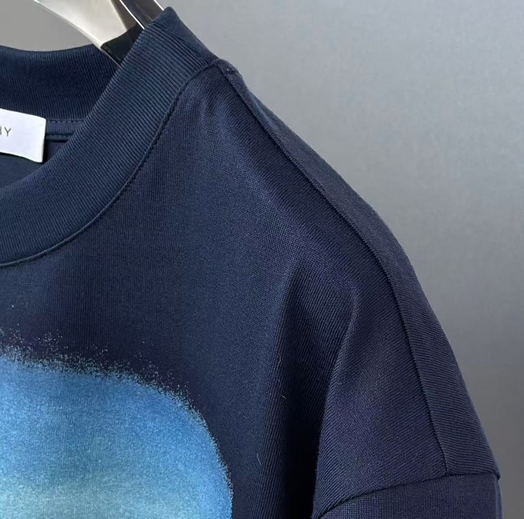 Givenchy - Blurred Graphic T-Shirt in Navy Blue