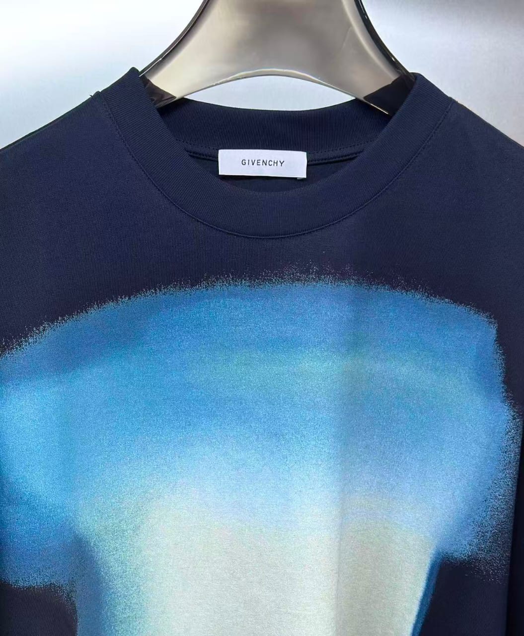 Givenchy - Blurred Graphic T-Shirt in Navy Blue