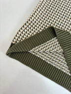 Louis Vuitton - Damier Intarsia Knit Polo in Khaki & Cream