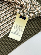 Louis Vuitton - Damier Intarsia Knit Polo in Khaki & Cream