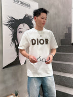 Dior - Oblique Appliqué Logo T-Shirt in Off-White