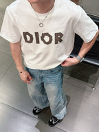 Dior - Oblique Appliqué Logo T-Shirt in Off-White