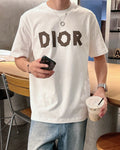 Dior - Oblique Appliqué Logo T-Shirt in Off-White