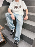 Dior - Oblique Appliqué Logo T-Shirt in Off-White