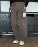 Maison Mihara Yasuhiro - Wide-Leg Pleated Trousers with Integrated Belt – Taupe