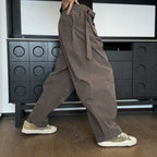 Maison Mihara Yasuhiro - Wide-Leg Pleated Trousers with Integrated Belt – Taupe