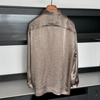 The Row Textured Silk-Blend Long Sleeve Shirt – Antique Bronze