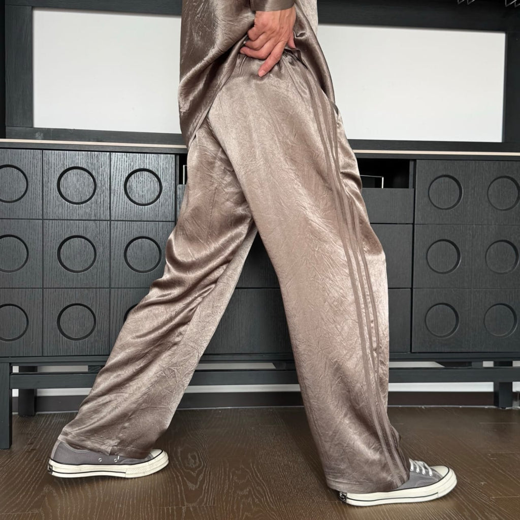 The Row Textured Silk-Blend Track Trousers – Antique Bronze