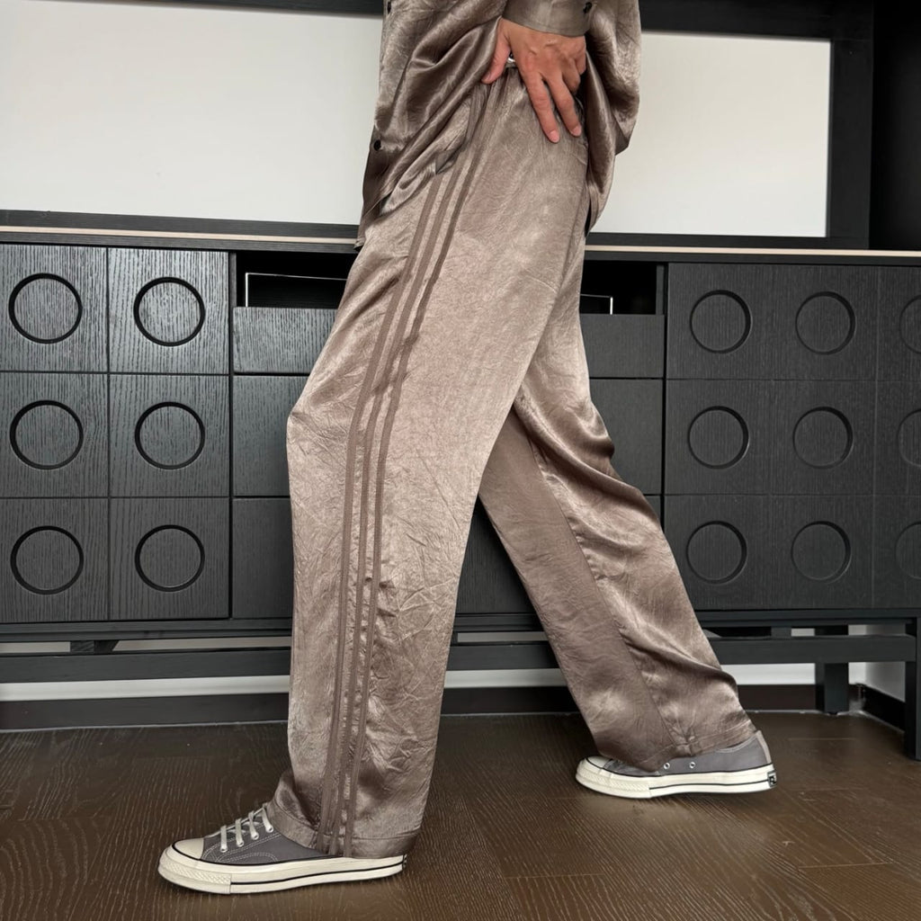 The Row Textured Silk-Blend Track Trousers – Antique Bronze