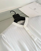 Brunello Cucinelli - Ribbed Cotton-Silk Henley in Optical White