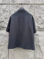Maison Margiela - Ribbed-Collar Numerical Logo Tee in Charcoal