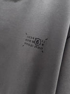 Maison Margiela - Ribbed-Collar Numerical Logo Tee in Charcoal