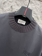 Maison Margiela - Ribbed-Collar Numerical Logo Tee in Charcoal