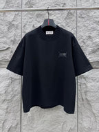 MM6 Maison Margiela - Ribbed-Neck Numerical Logo Tee in Black