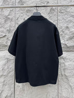 MM6 Maison Margiela - Ribbed-Neck Numerical Logo Tee in Black