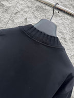 MM6 Maison Margiela - Ribbed-Neck Numerical Logo Tee in Black