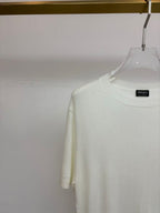 ZEGNA - Luxury Silk-Cotton Short-Sleeved Knit in Off-White