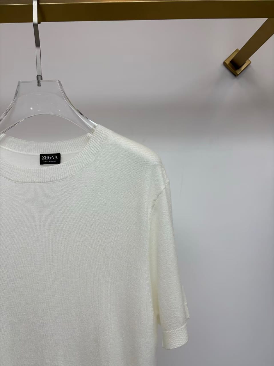 ZEGNA - Luxury Silk-Cotton Short-Sleeved Knit in Off-White