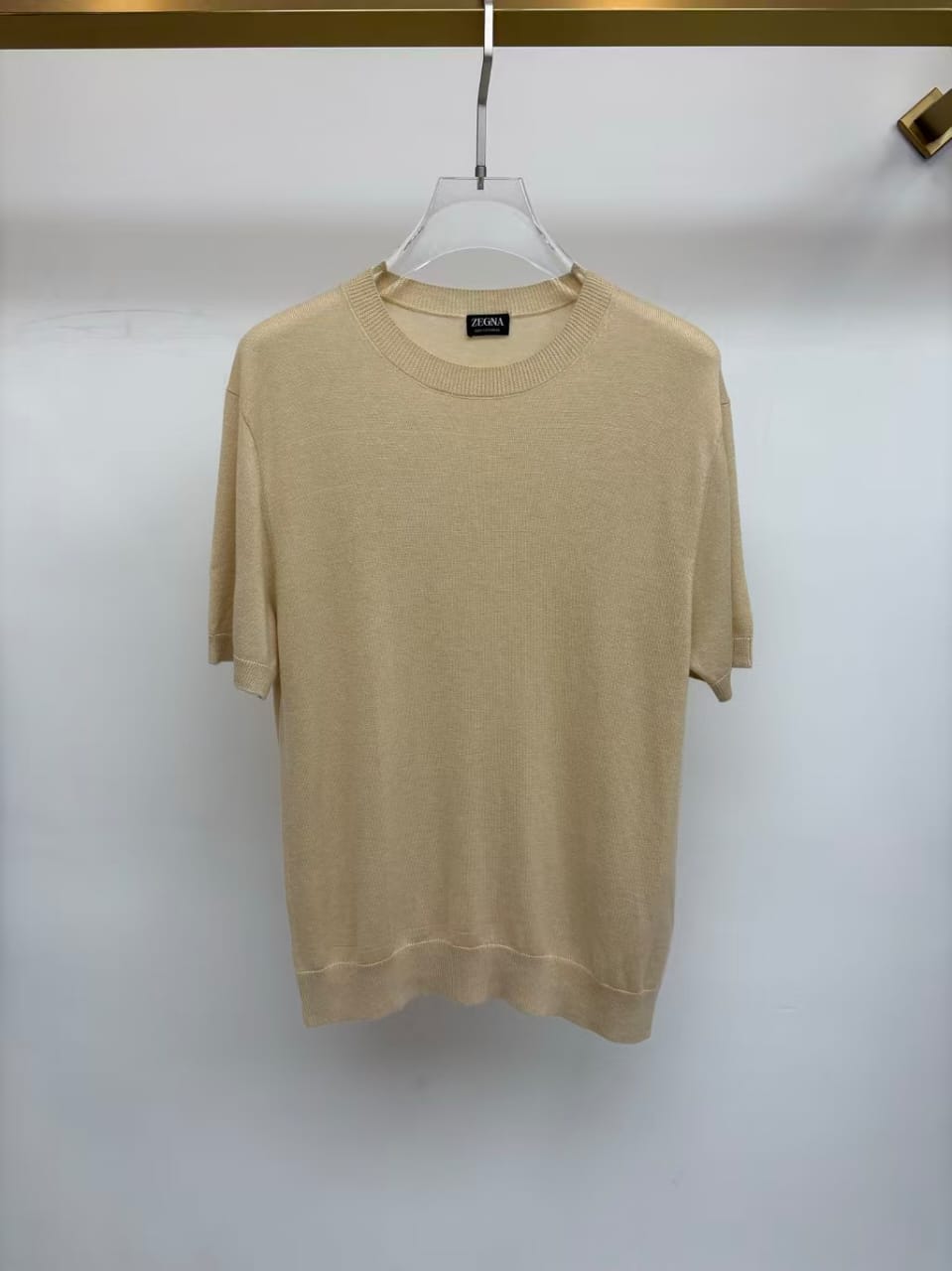 ZEGNA - Ultra-Fine Cotton-Cashmere Short-Sleeved Knit in Camel