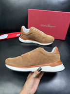 Ferragamo - Suede-Leather Low-Top Luxury Sneakers