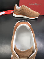 Ferragamo - Suede-Leather Low-Top Luxury Sneakers